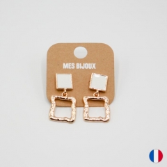 Double Square Metal Earrings