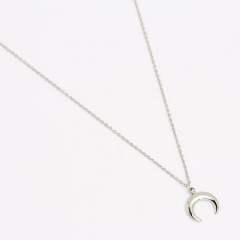 Half moon steel-silver necklace