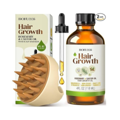 Rosemary Oil and Scalp Massage Brush