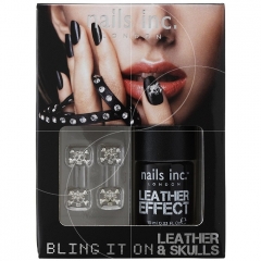 KIT BLING IT ON LEATHER & SKULLS BLACK LEATHER EFFECT