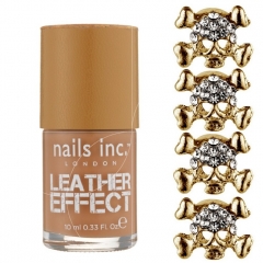 Nails inc - Kit Bling it on Leather & skulls Golden Leather Effect - Nails Inc.